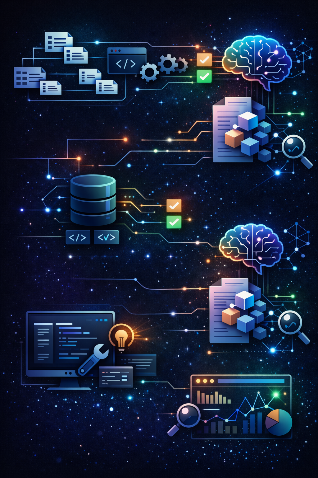 Neon system diagram representing AI-native documentation workflows