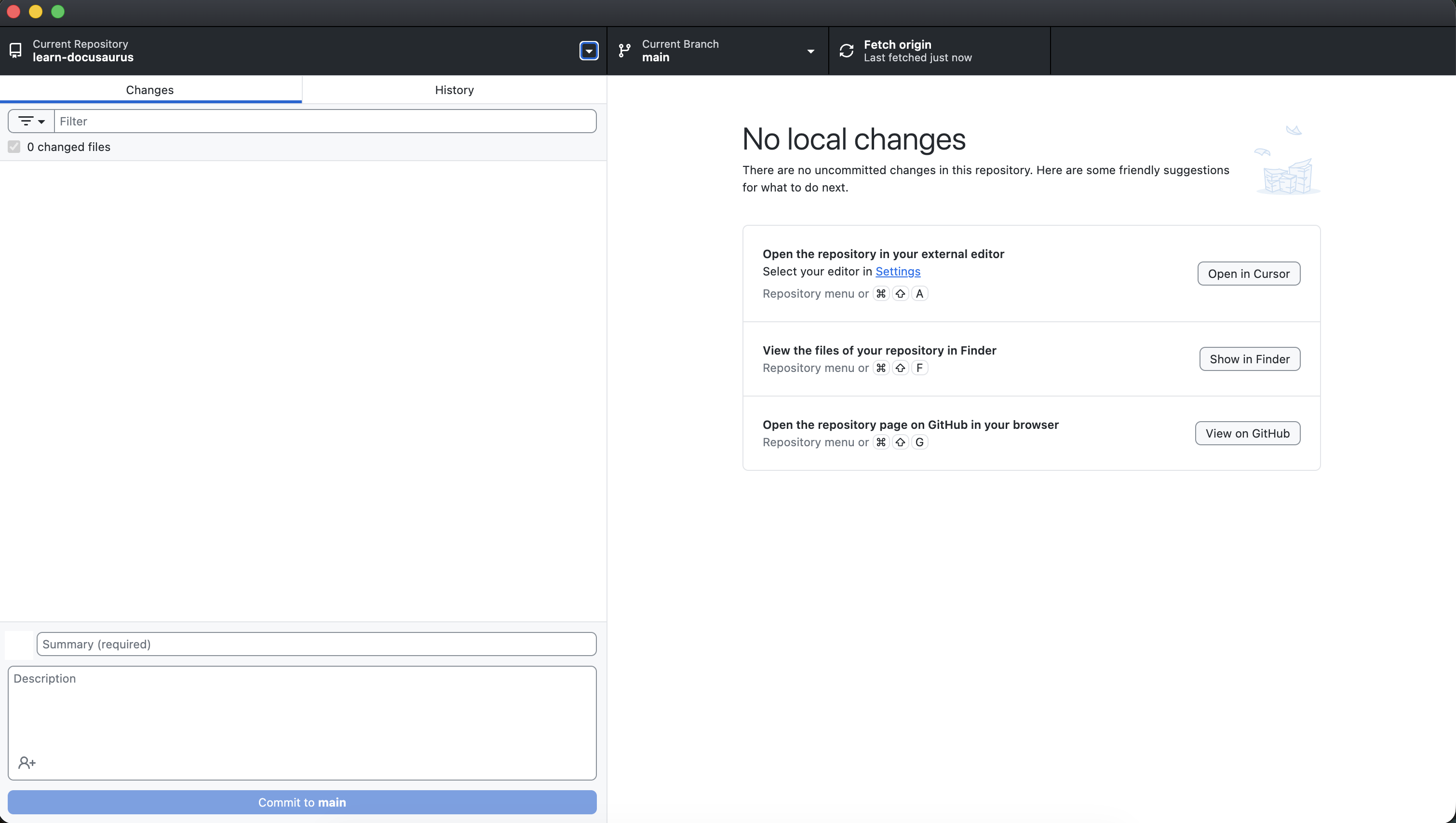GitHub Desktop interface showing visual diff of changes
